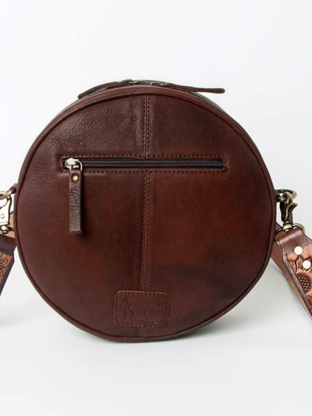American Darling Desert Sunflower Bloom Tooled Crossbody Canteen Bag - Picture 2 of 6